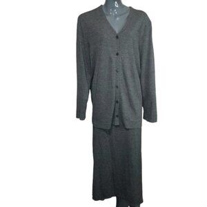 JOSEPHINE CHAUS Women's XL 2-piece Cardigan and Skirt Set Gray